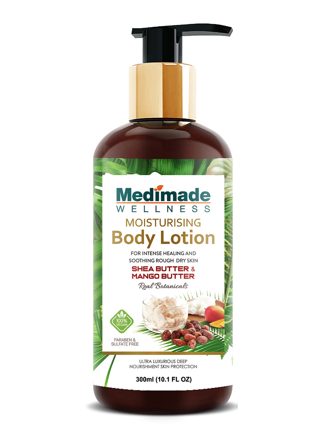 

Medimade Shea Butter and Mango Butter Moisturising Body Lotion - 300 ml, Off white