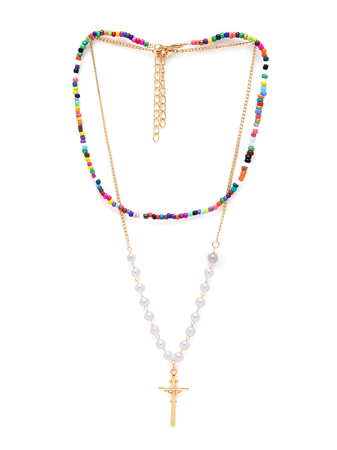 

URBANIC Women Gold-Toned & Red Layered Necklace