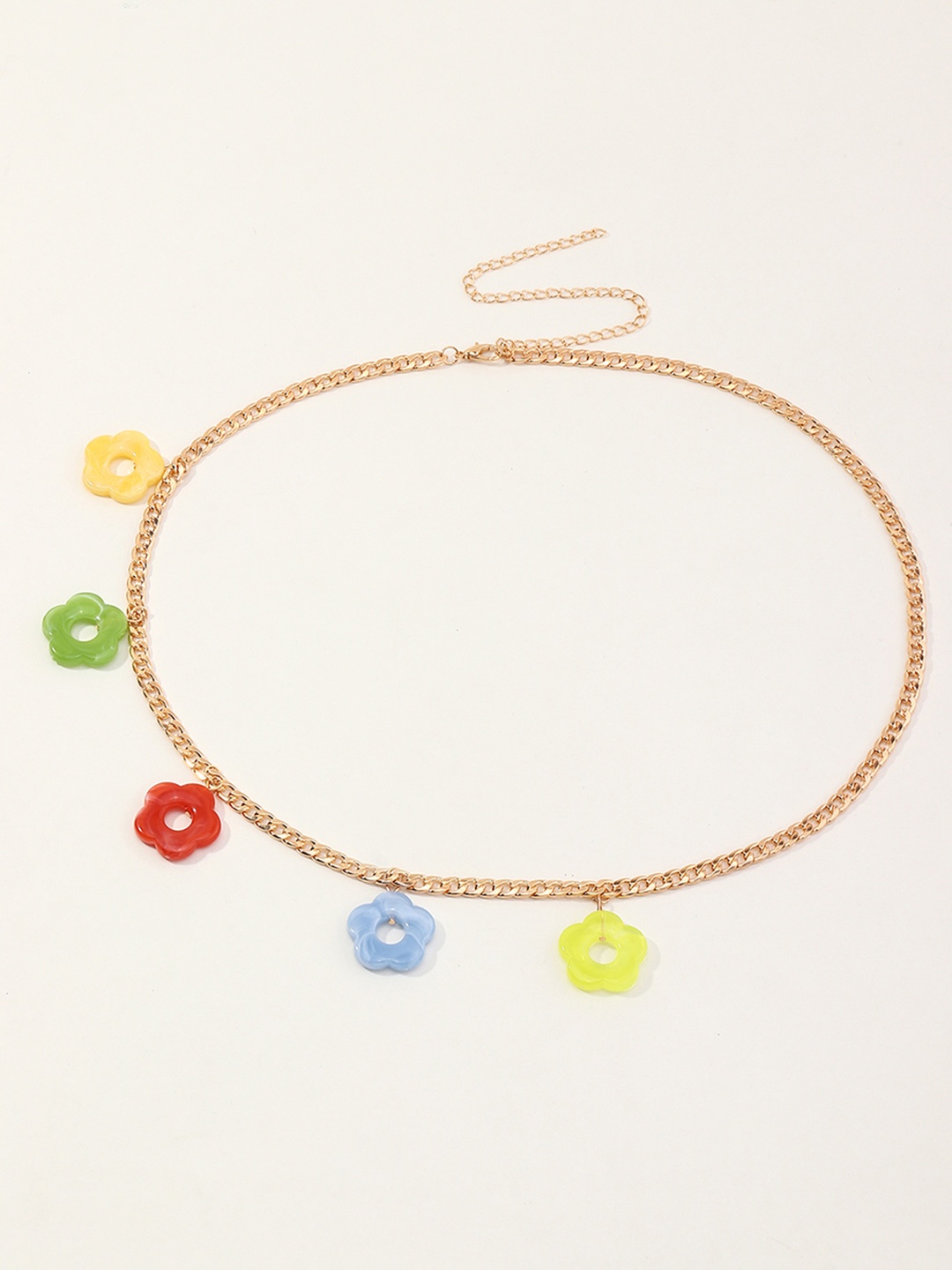 

URBANIC Women Gold-Toned & Red Flowers Imitation Body Chain