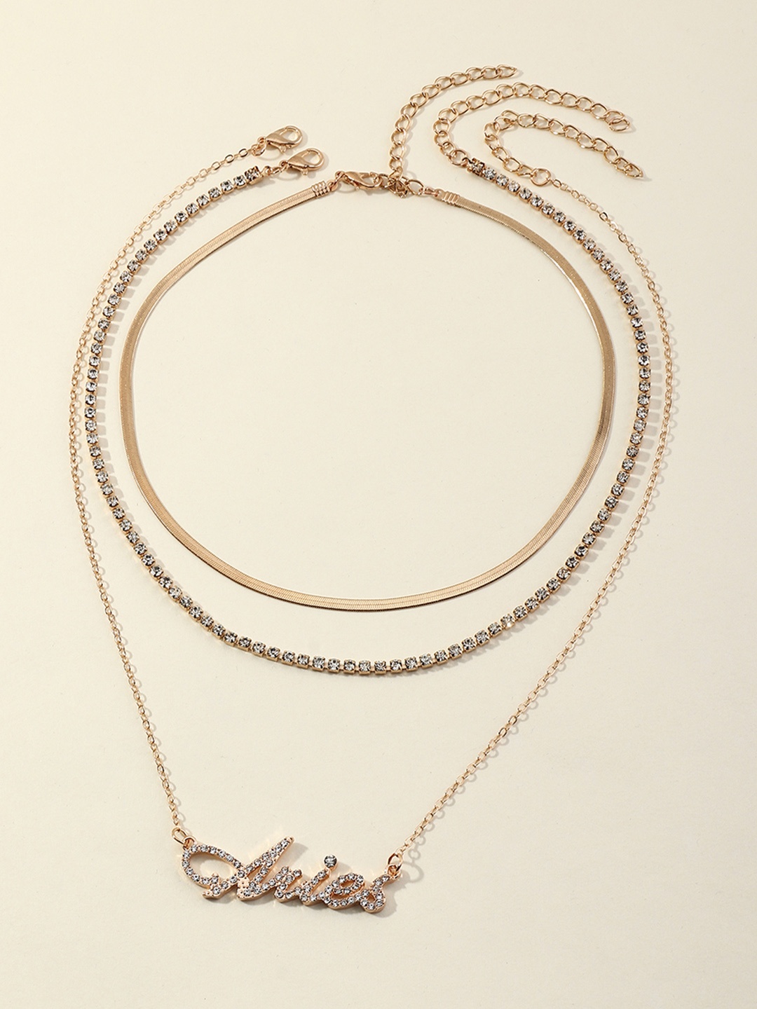 

URBANIC Gold-Toned & Transparent Layered Necklace