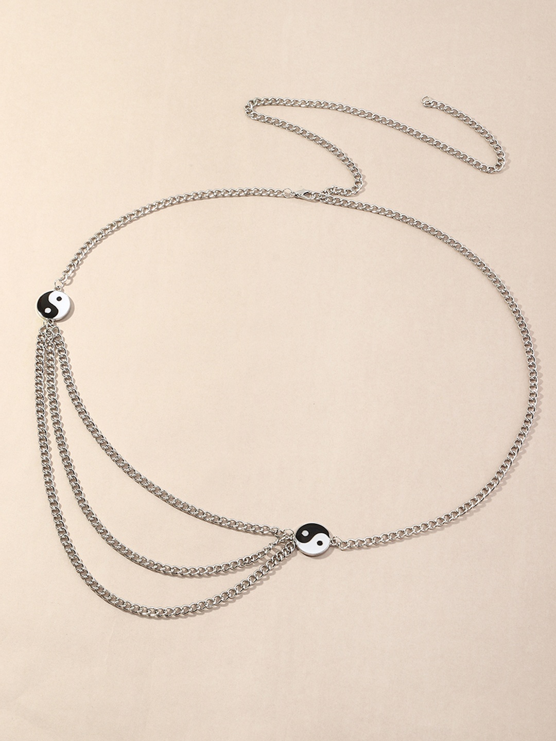 

URBANIC Silver-Toned Yin and Yang Body Chain