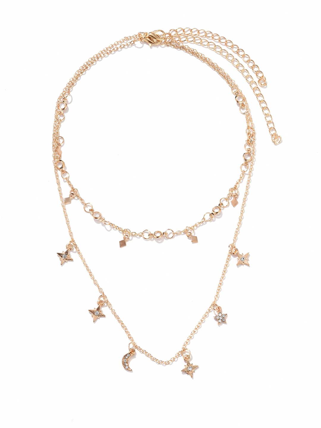 

URBANIC Gold-Toned & Transparent Layered Necklace