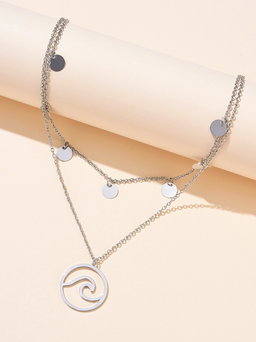 

URBANIC Silver-Toned Multi-Layered Necklace