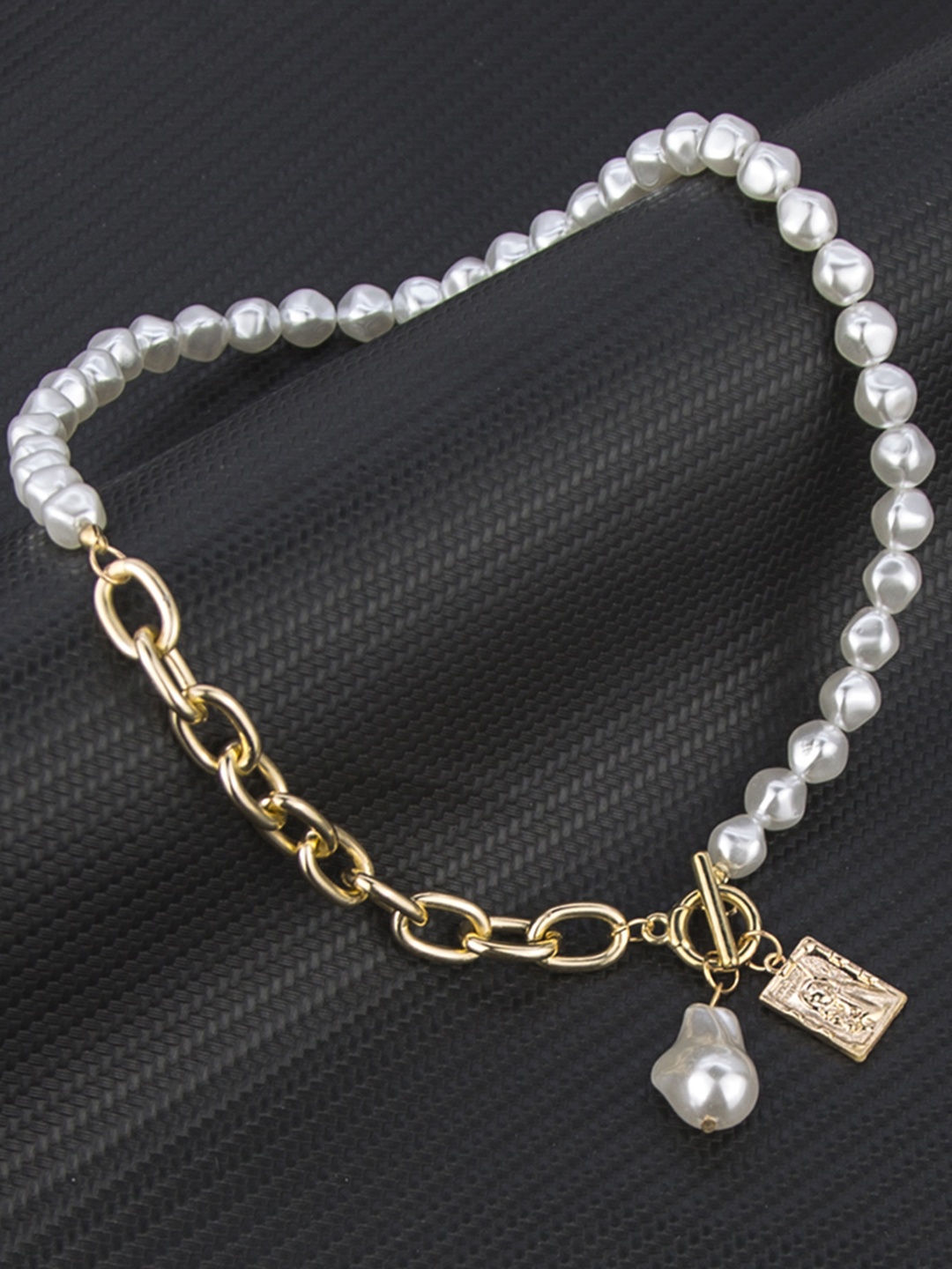

URBANIC Gold-Toned & White Layered Necklace