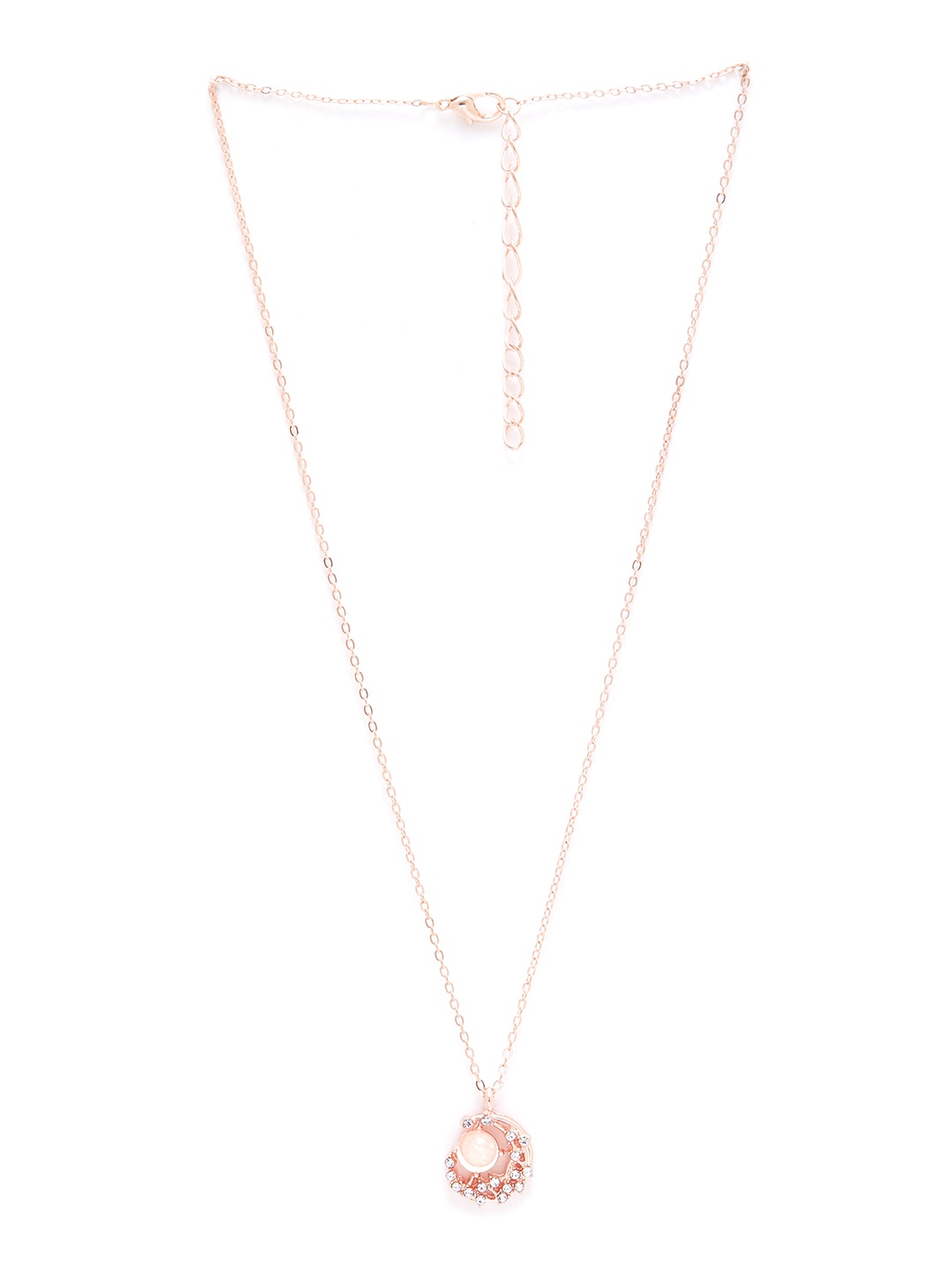 

URBANIC Gold-Toned & Pink Stone Studded Necklace