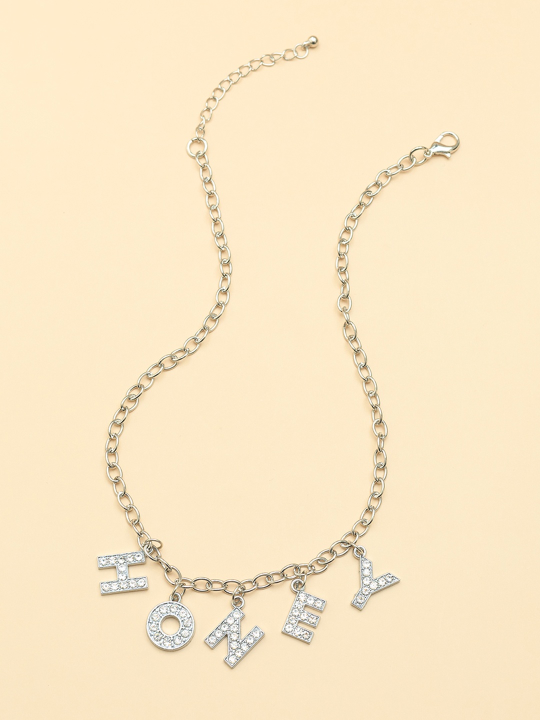 

URBANIC Silver-Toned & Transparent Layered Necklace