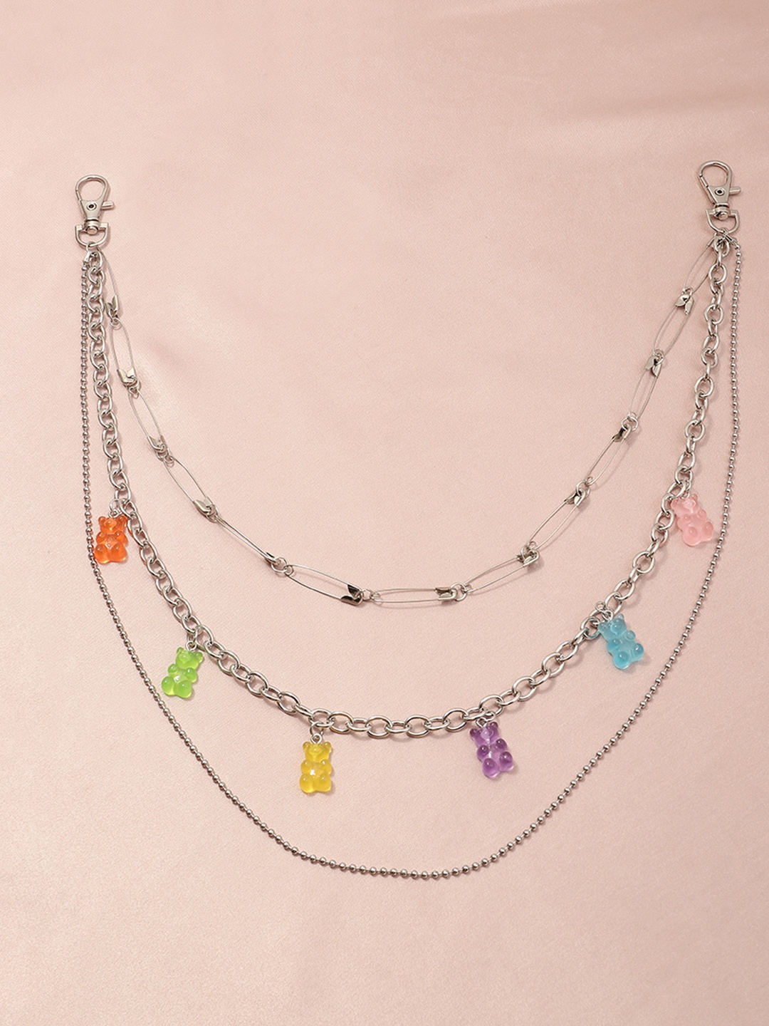 

URBANIC Women Yellow & Silver-Toned Layered Body Chain