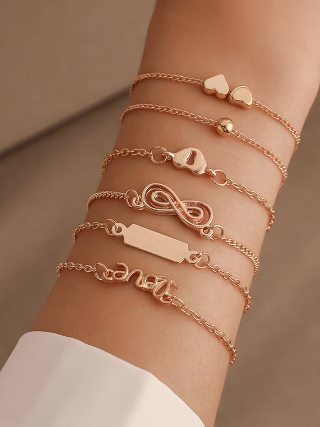 

URBANIC Women Set Of 6 Gold-Toned Bracelets