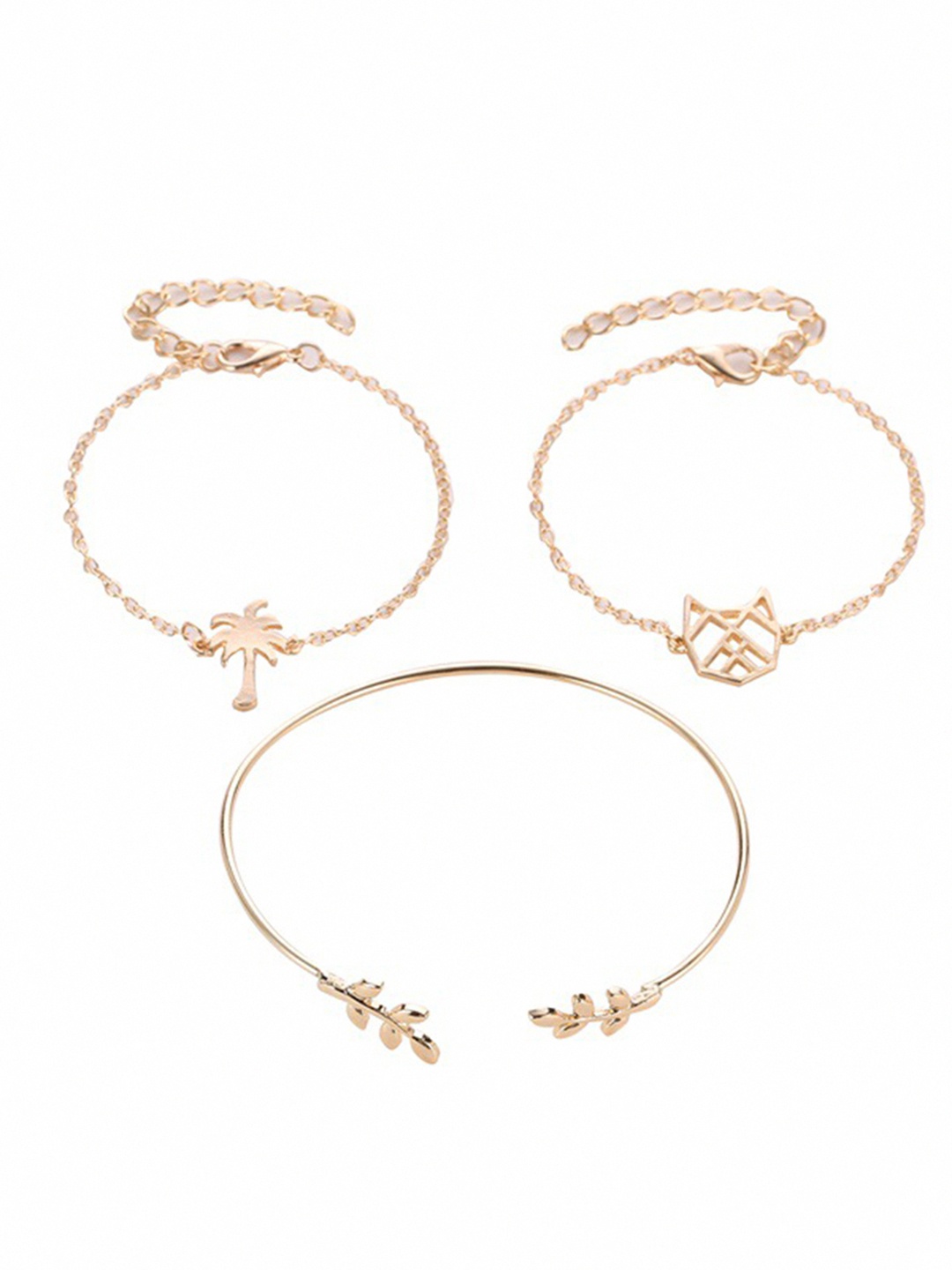 

URBANIC Women 3 Gold-Toned Charm Bracelet