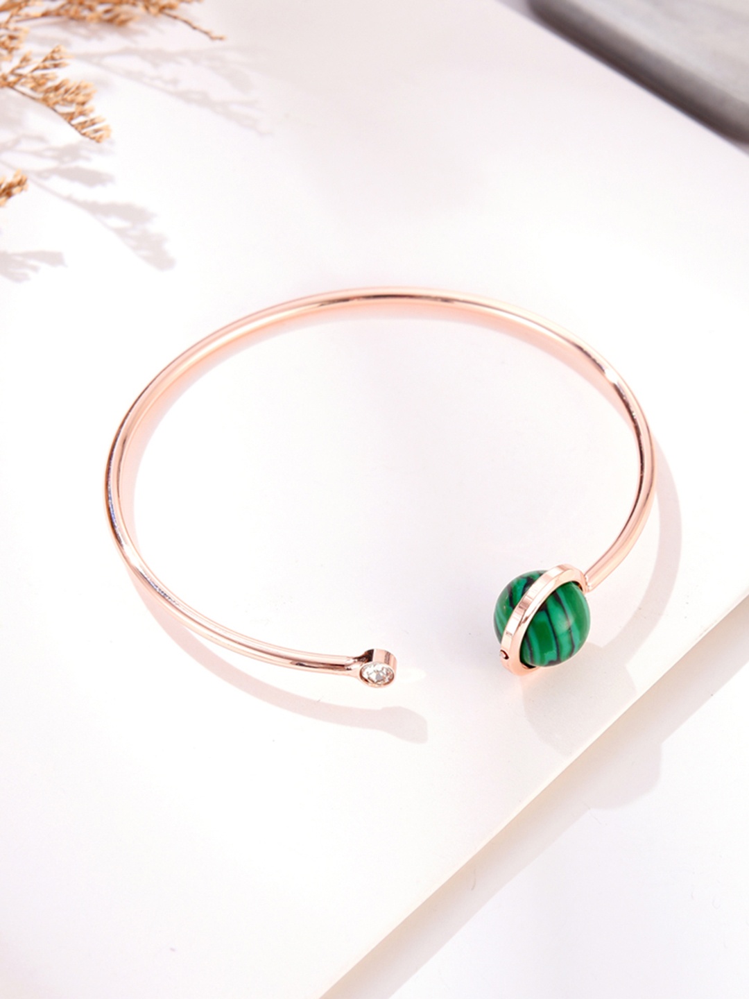 

URBANIC Women Green & Gold-Toned Pearls Wraparound Bracelet