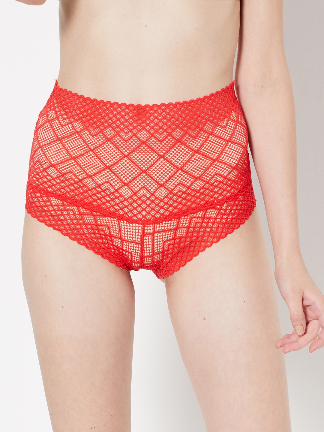 

URBANIC Women Red Geometric High-Rise Hipster Briefs