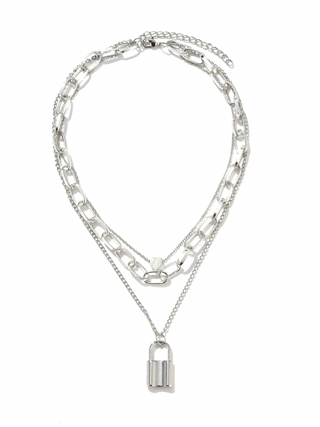 

URBANIC Silver-Toned Layered Necklace