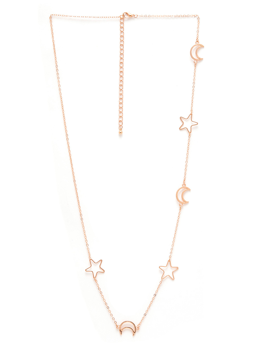 

URBANIC Gold-Toned Linked Chain Necklace with Multiple Charms
