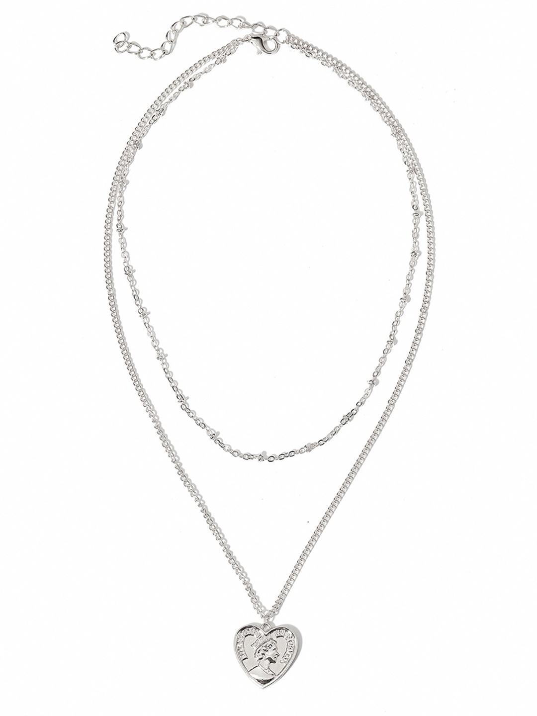

URBANIC Silver-Toned Layered Necklace