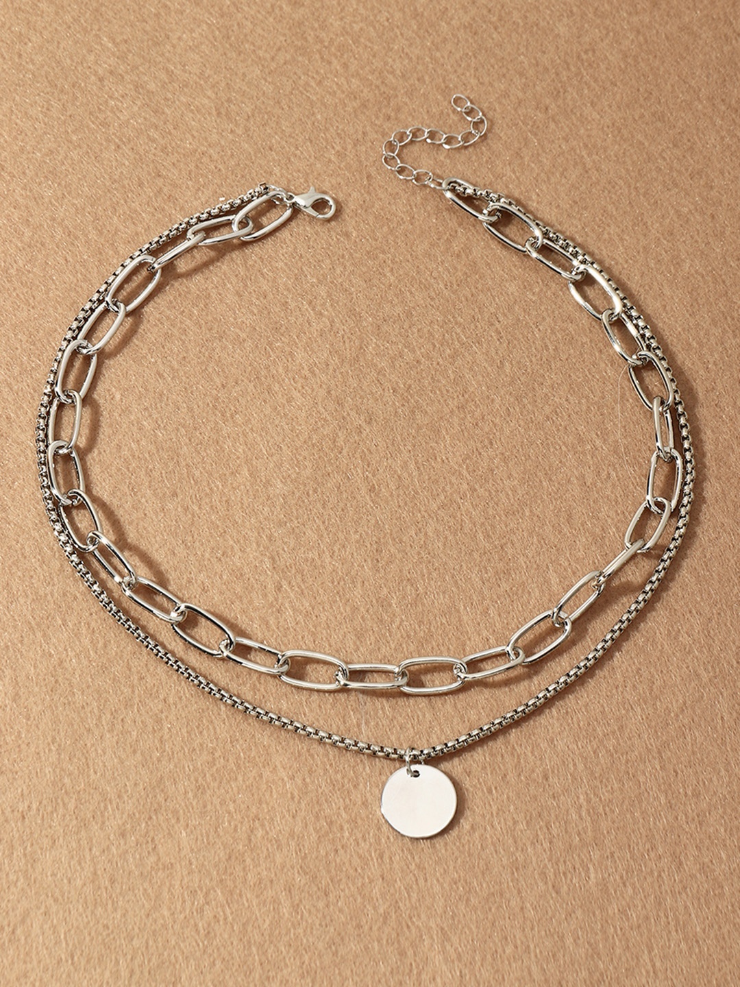 

URBANIC Silver-Toned Layered Necklace