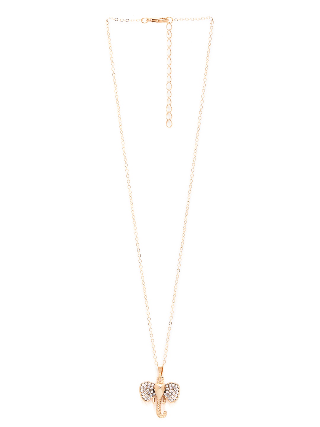 

URBANIC Gold-Toned Stone Studded Necklace With Elephant Pendant