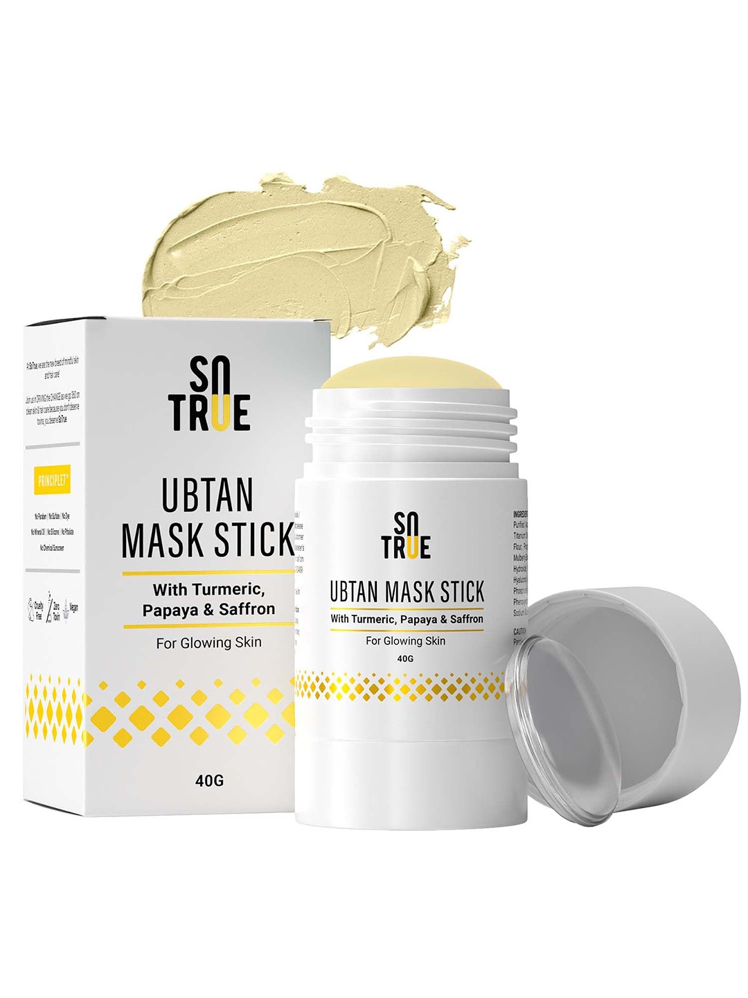 

SOTRUE Yellow Ubtan Face Pack Mask Stick For Glowing Skin