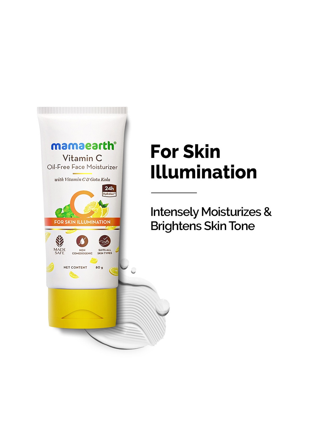 

Mamaearth Vitamin C Oil-Free Face Moisturizer with Gotu Kola for Skin Illumination - 80 gm, White