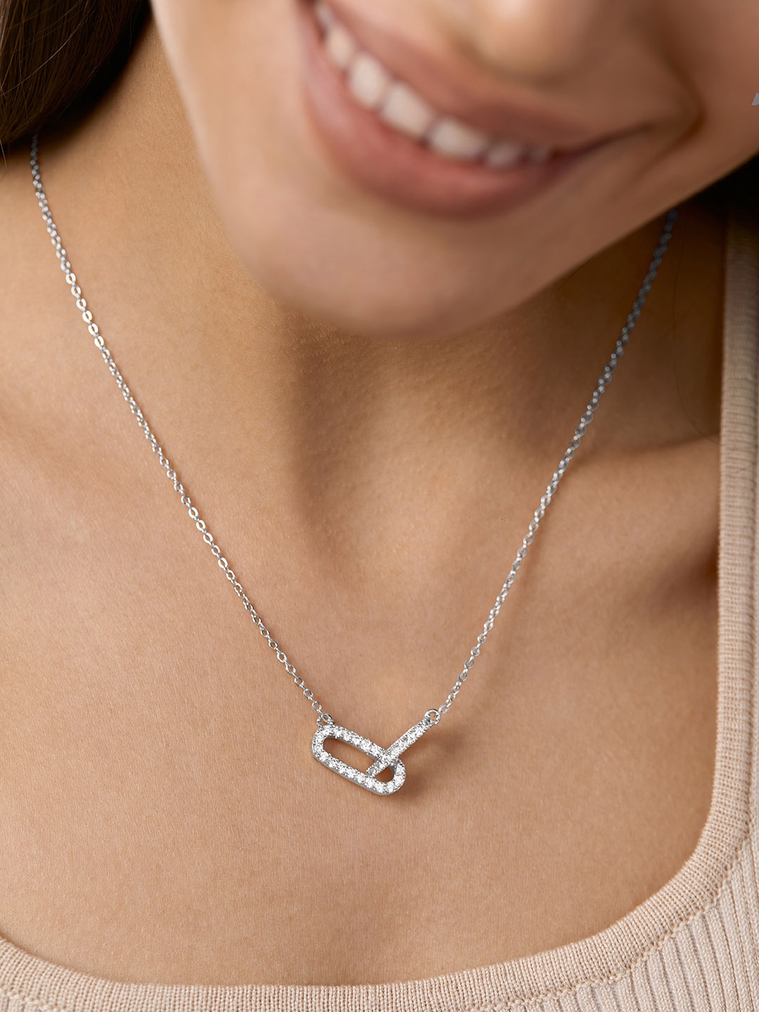 

MINUTIAE Silver-Toned Brass Silver-Plated Necklace