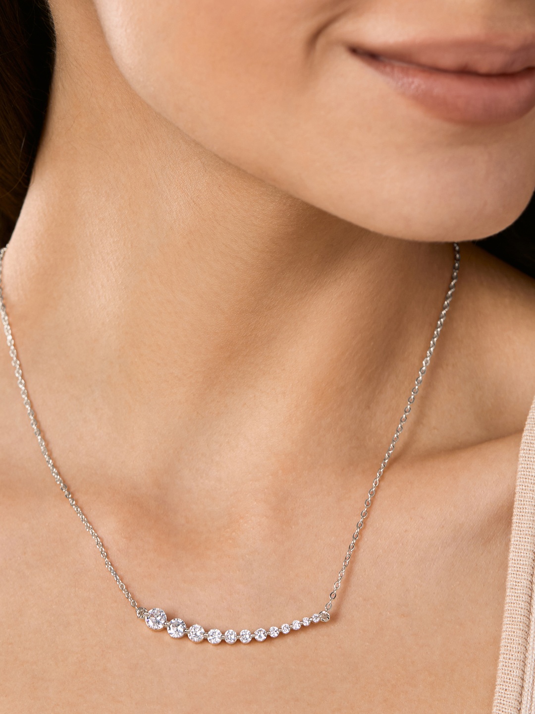 

MINUTIAE Silver-Toned Brass Silver-Plated Necklace