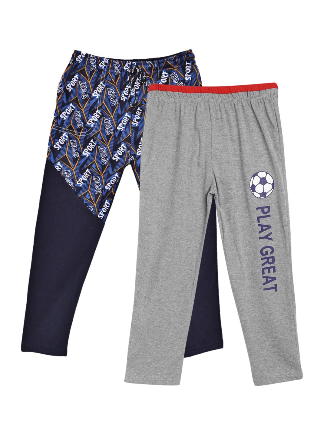 

SWEET ANGEL Boys Pack Of 2 Self Design Cotton Track Pants, Black