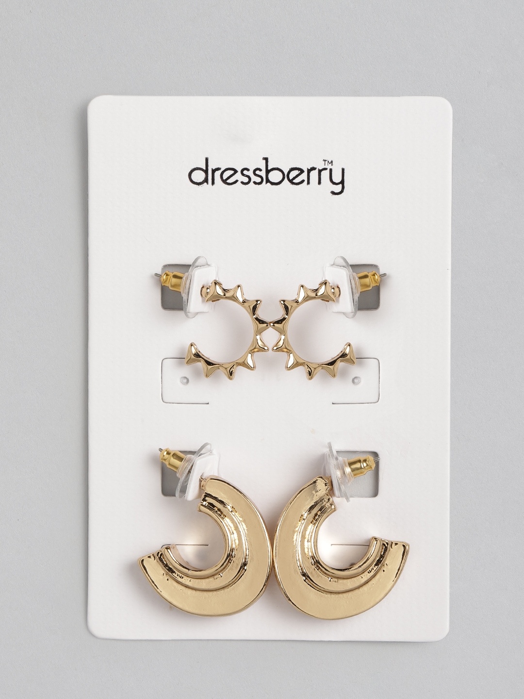 

DressBerry Set of 2 Gold-Toned Half Hoop Earrings