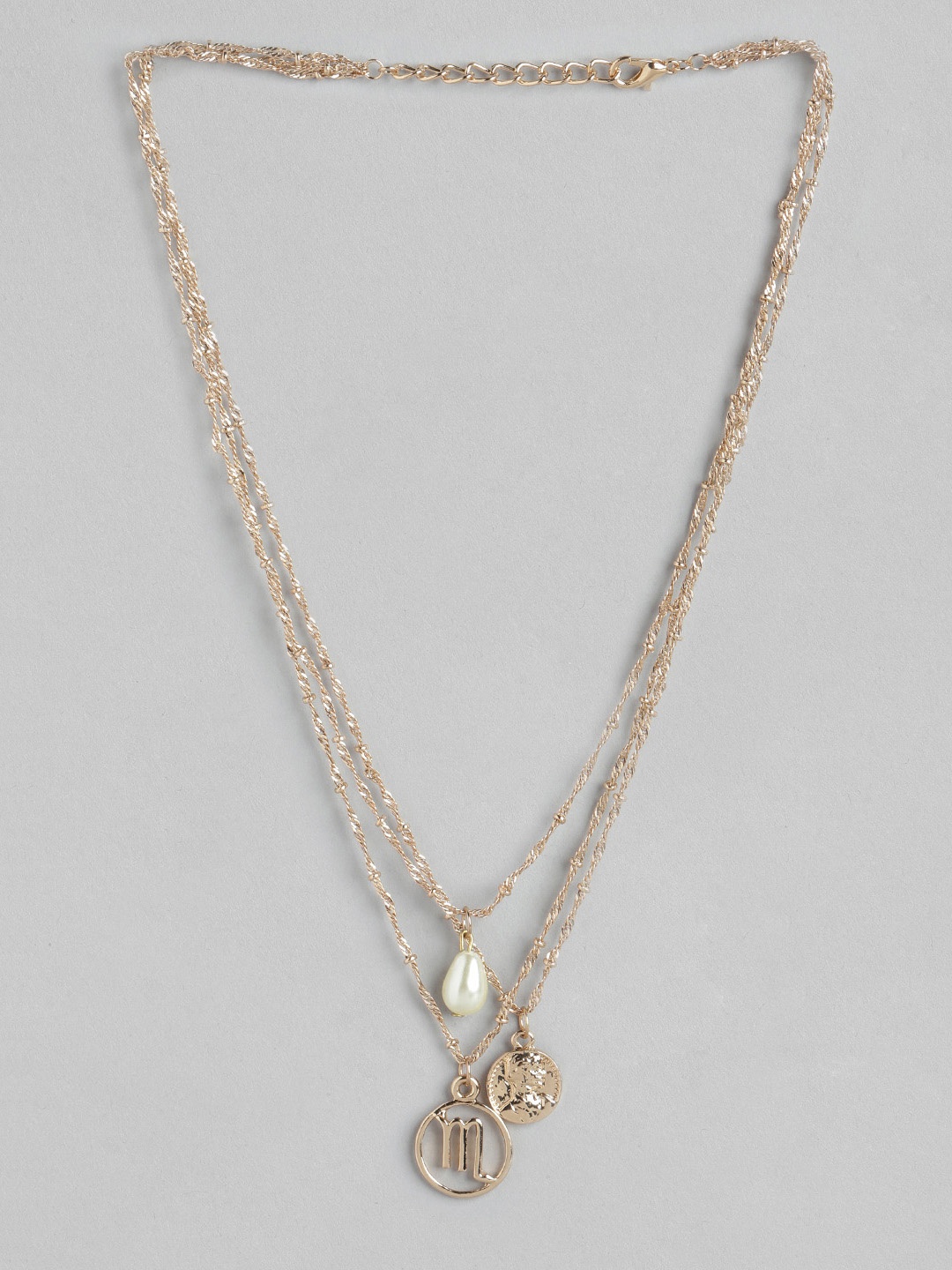 

DressBerry Rose Gold-Toned Zodiac Sign Layered Necklace
