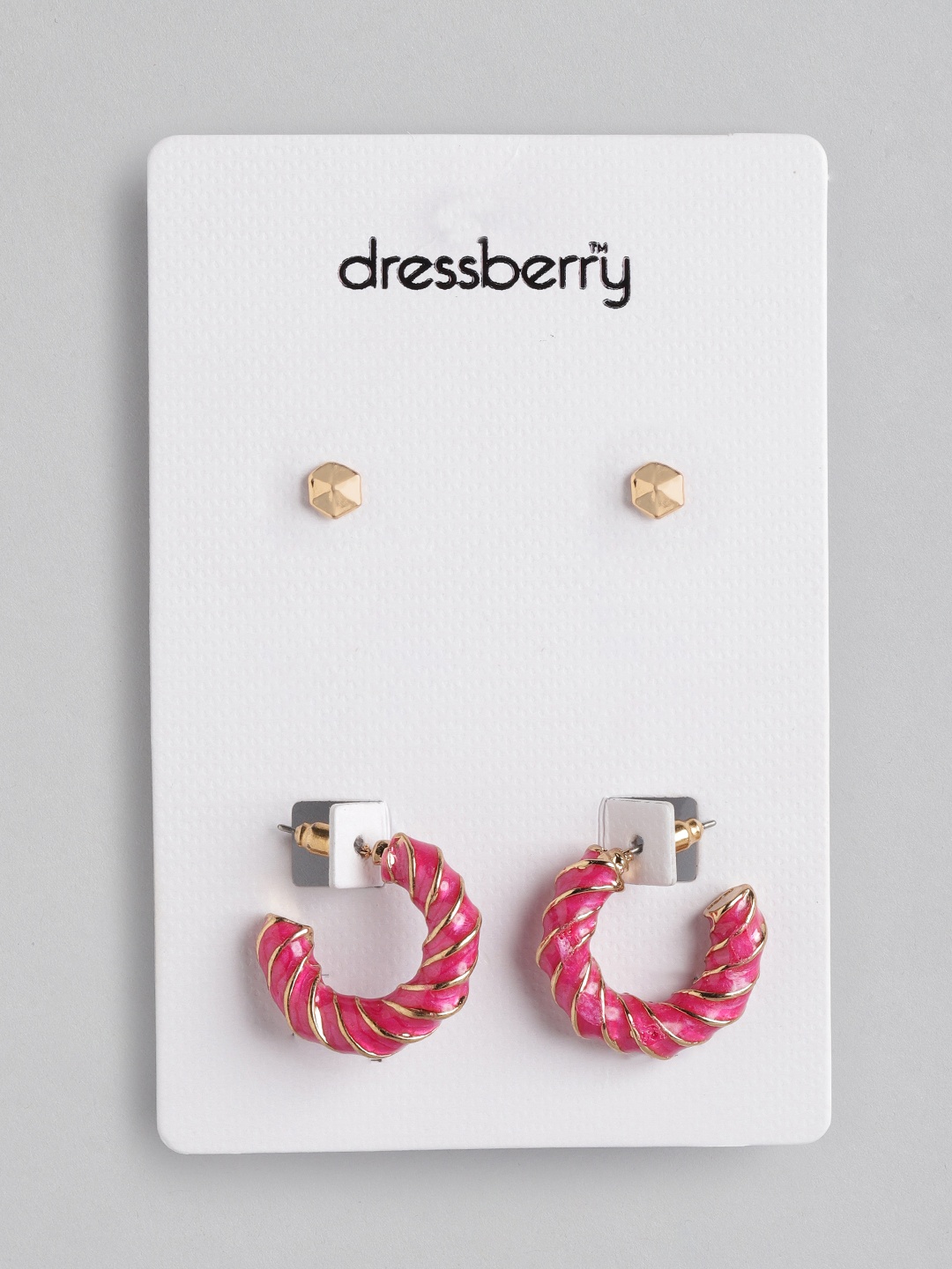 

DressBerry Set of 2 Earrings, Pink