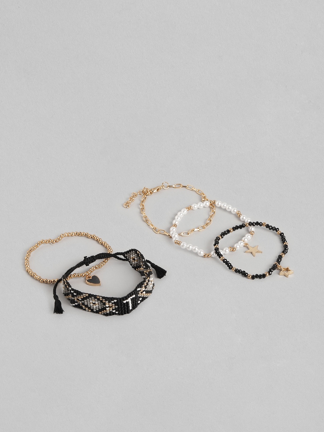 

DressBerry Women Set of 5 Bracelets, Black