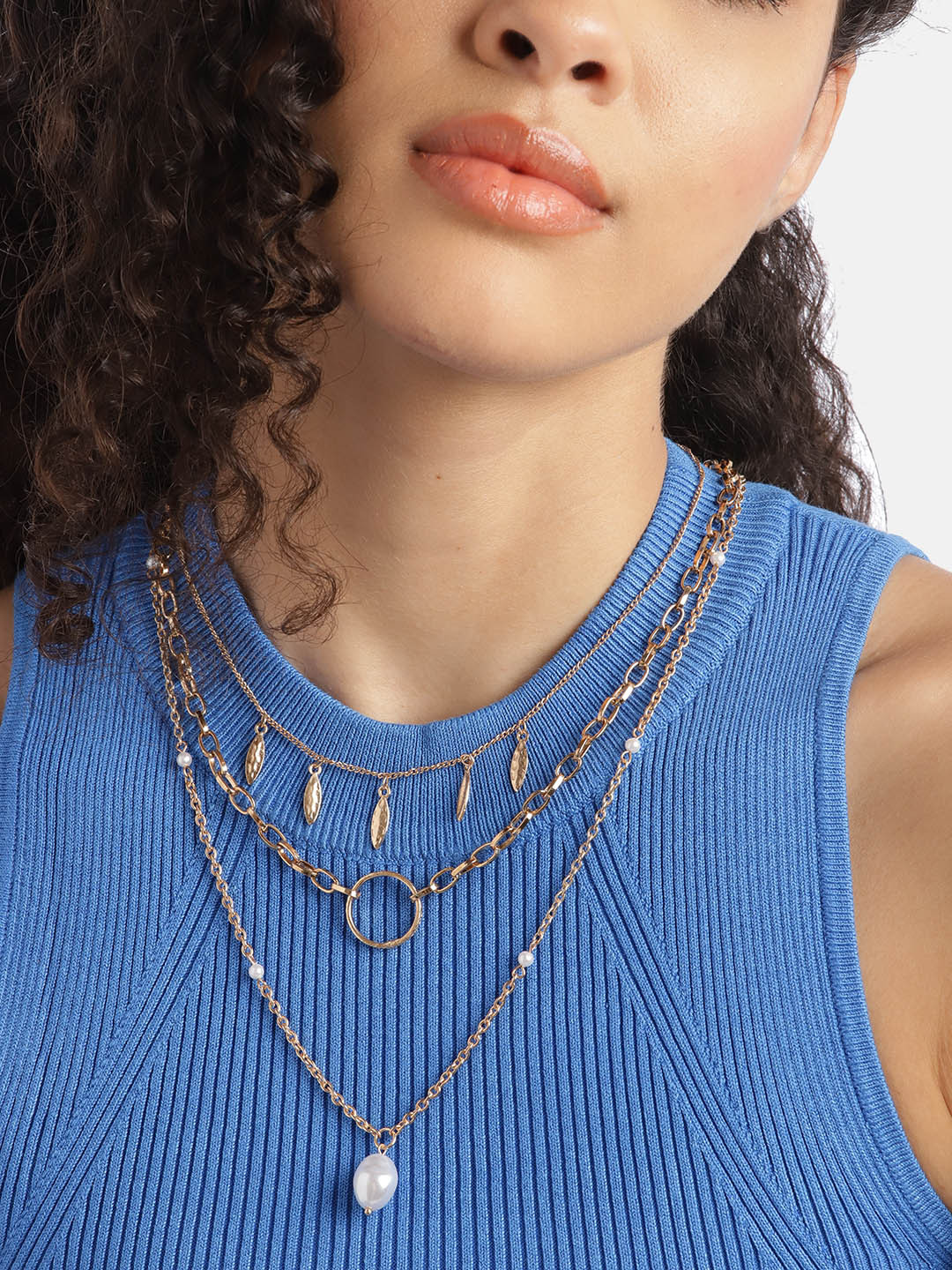 

DressBerry Set of 3 Necklaces, Rose gold