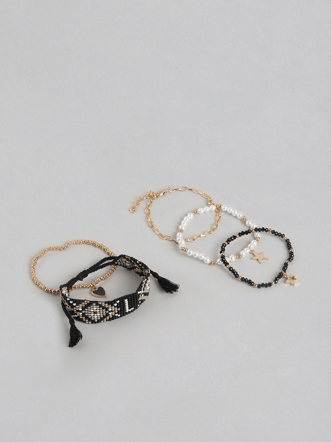 

DressBerry Women Set of 5 Bracelets, Black