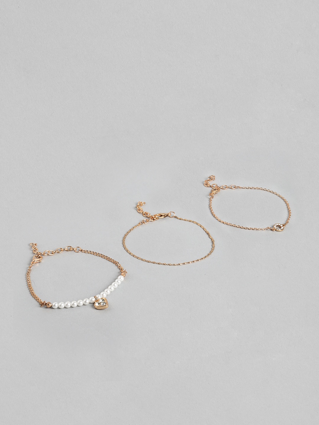 

DressBerry Women Set of 3 Bracelets, Rose gold
