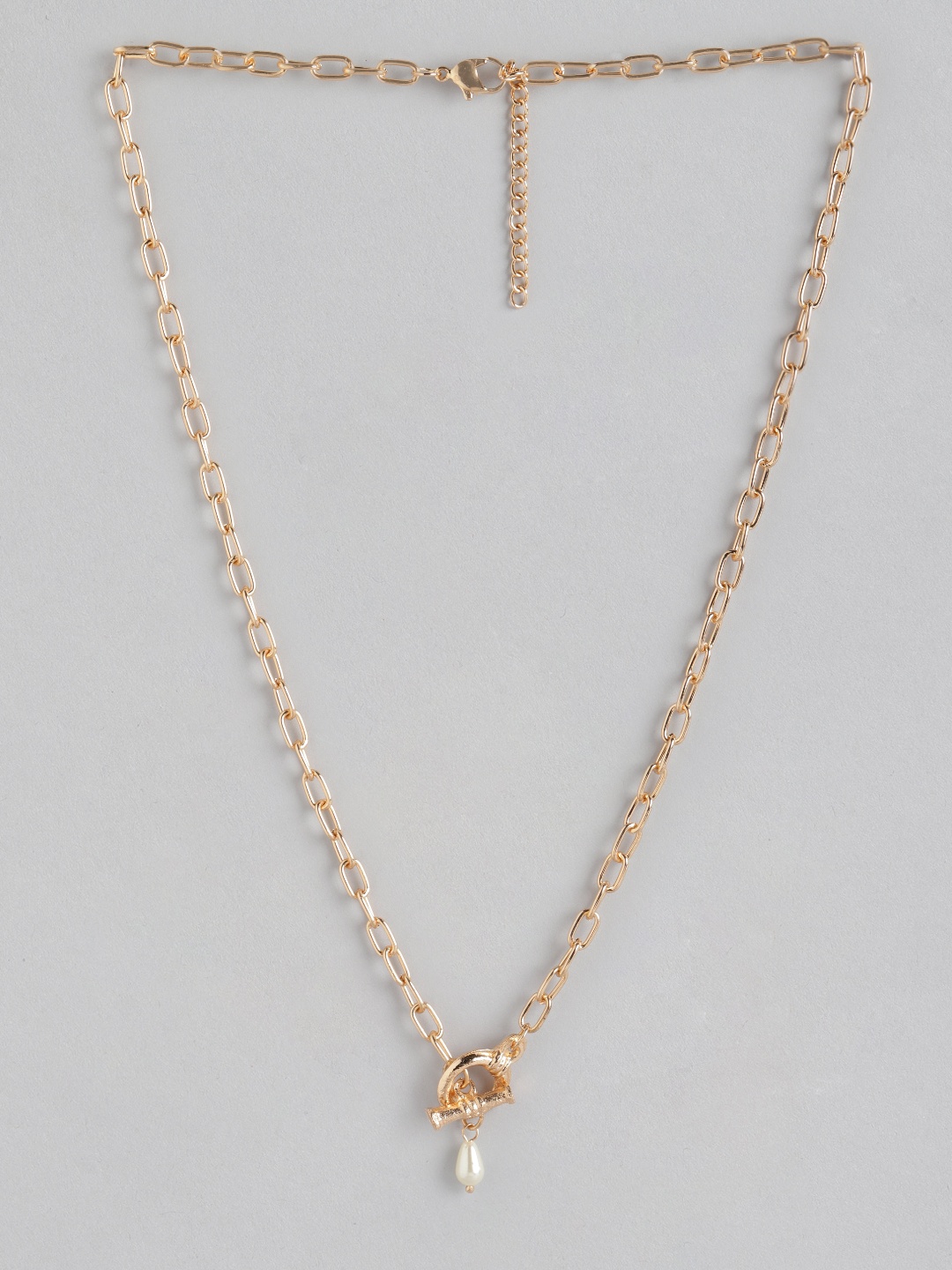 

DressBerry Rose Gold-Toned Beaded Lariat Necklace