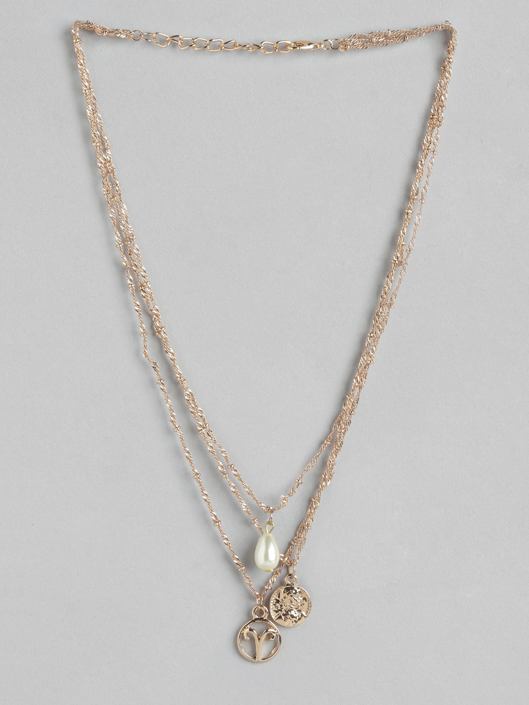 

DressBerry Rose Gold-Toned Zodiac Sign Layered Necklace