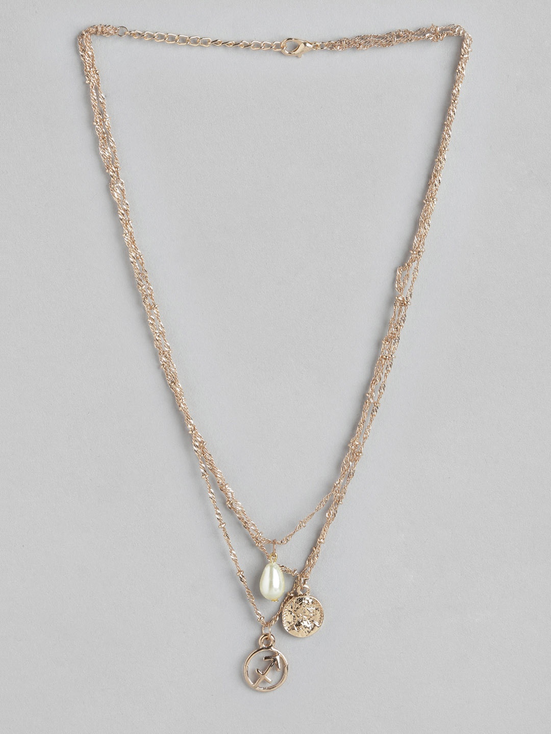 

DressBerry Rose Gold-Toned Zodiac Sign Layered Necklace