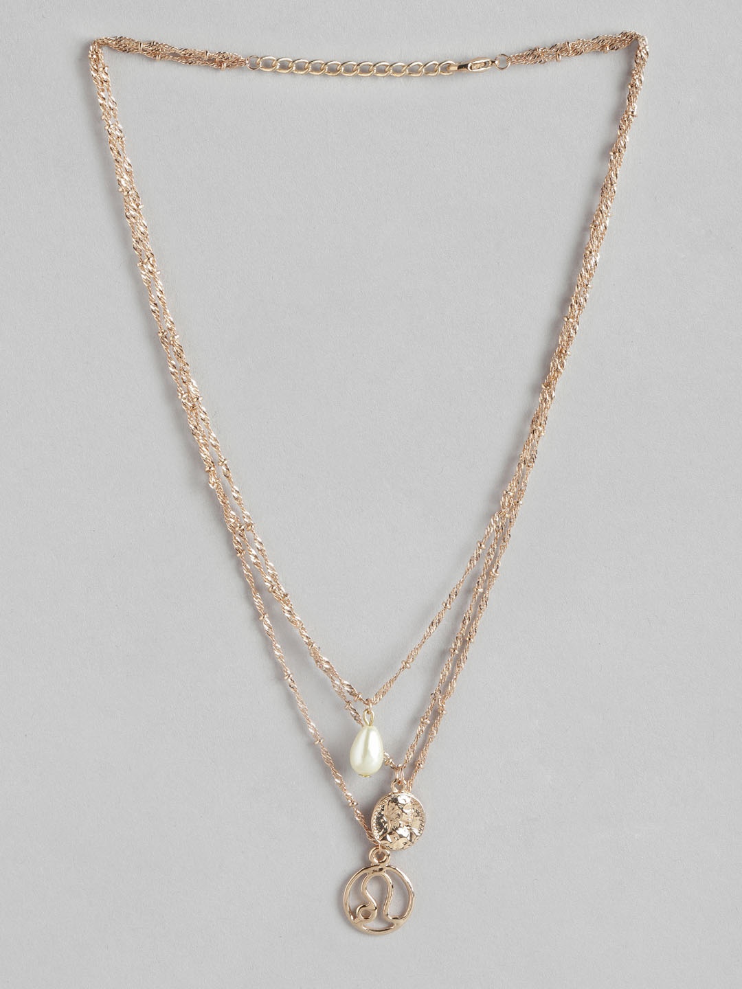 

DressBerry Rose Gold-Toned Zodiac Sign Layered Necklace