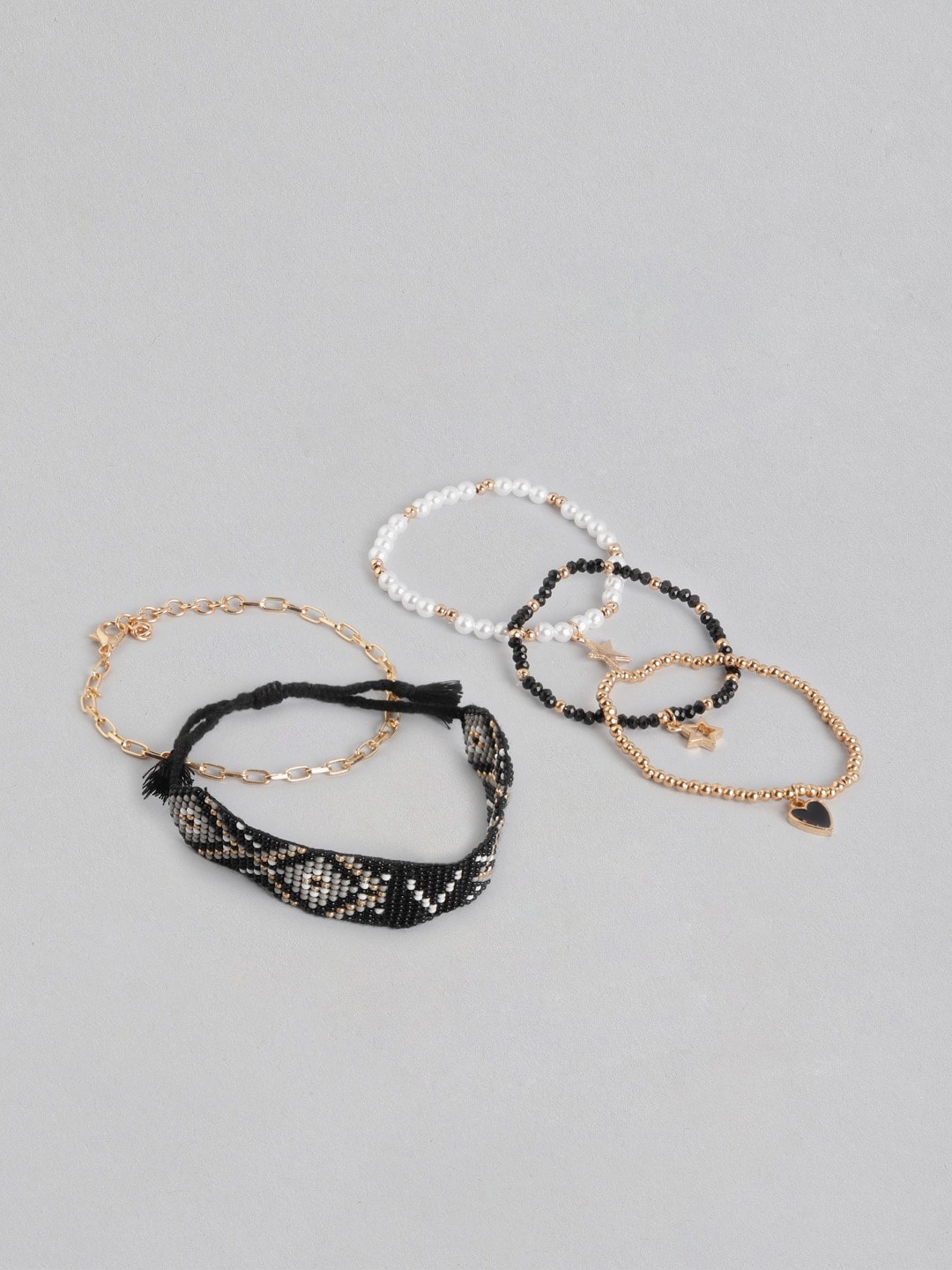 

DressBerry Women Set of 5 Bracelets, Black