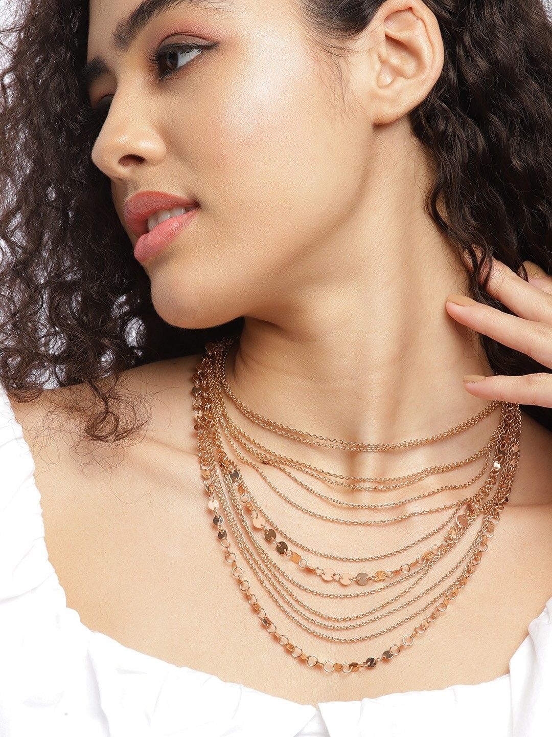 

DressBerry Rose Gold-Toned Layered Necklace