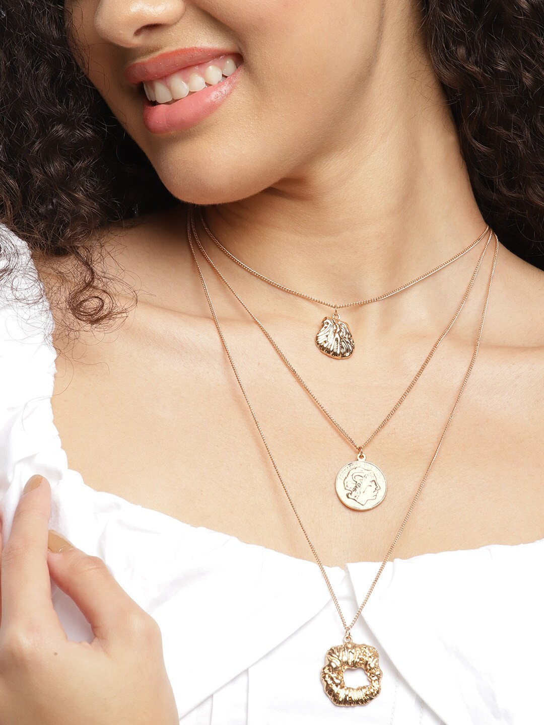 

DressBerry Rose Gold-Toned Layered Necklace