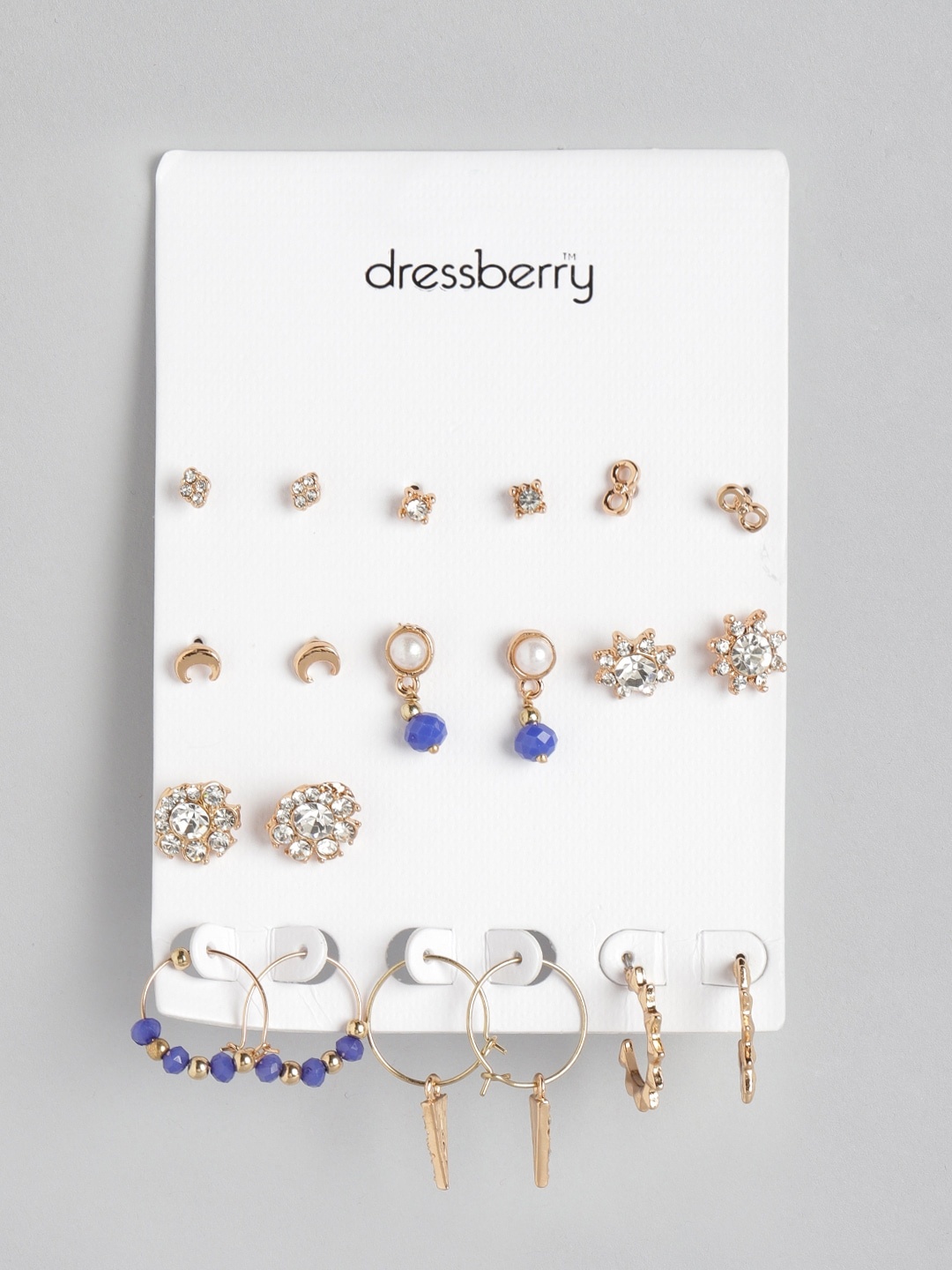 

DressBerry Set of 10 Gold-Toned Earrings