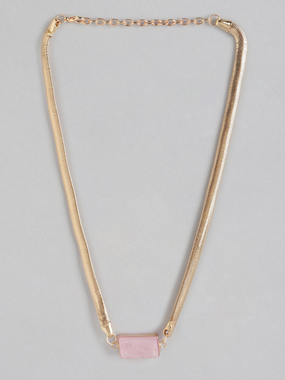 

DressBerry Gold-Toned & Pink Stone Studded Necklace