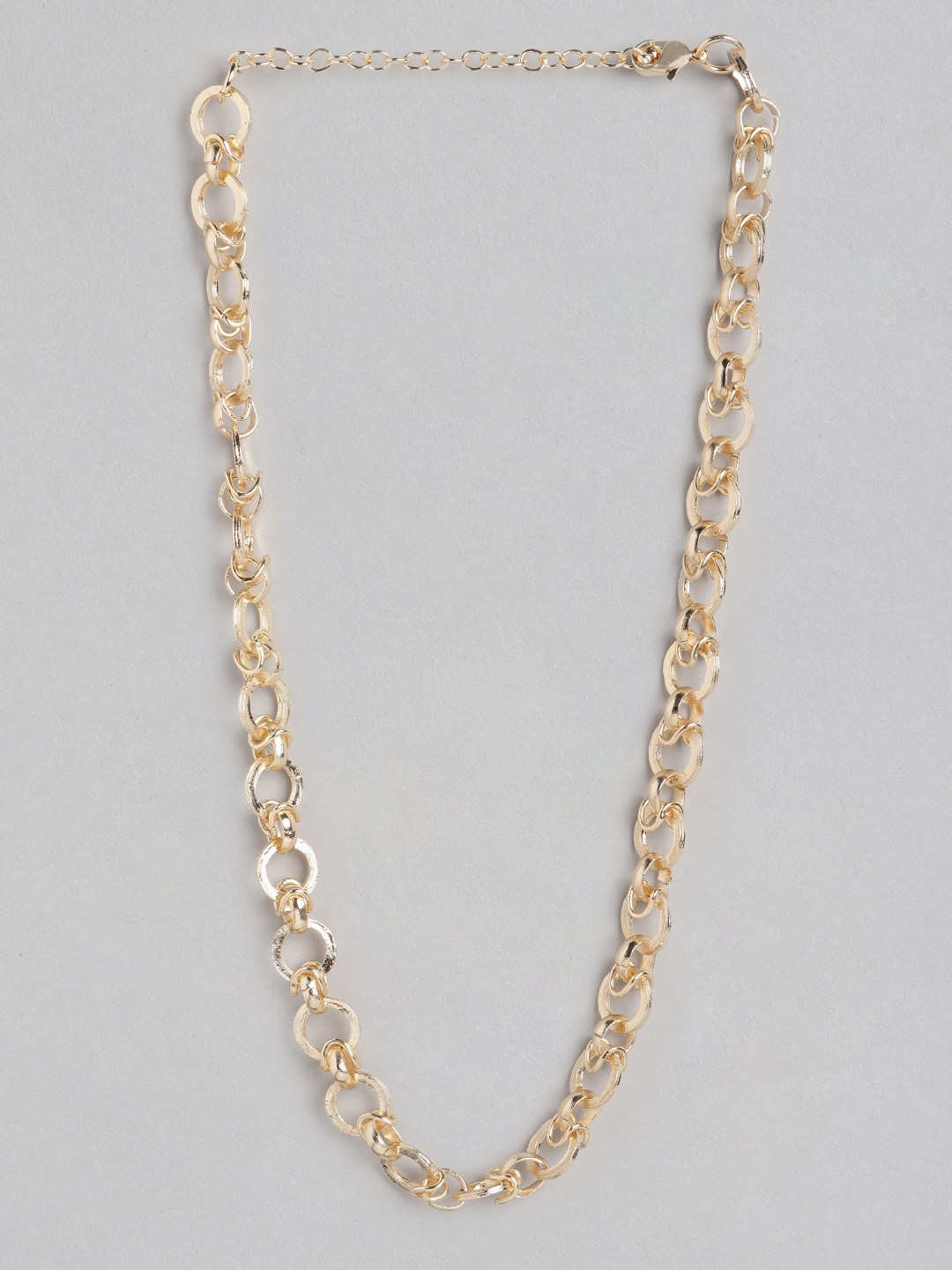 

DressBerry Gold-Toned Circular Linked Handcrafted Necklace