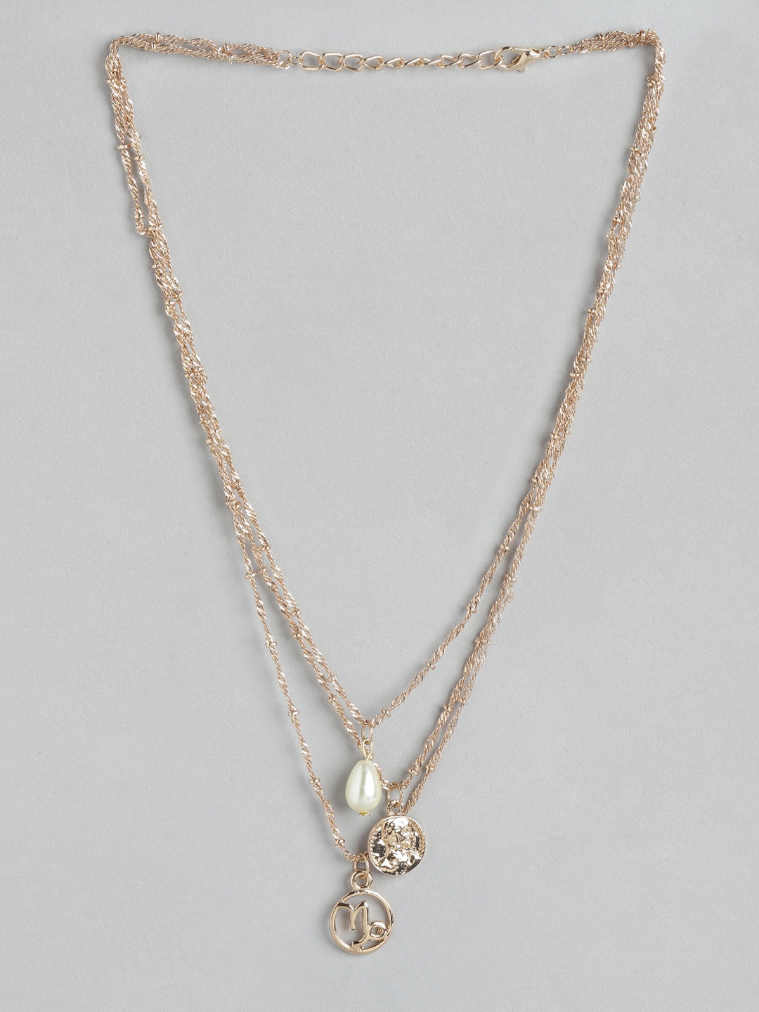 

DressBerry Rose Gold-Toned Zodiac Sign Layered Necklace