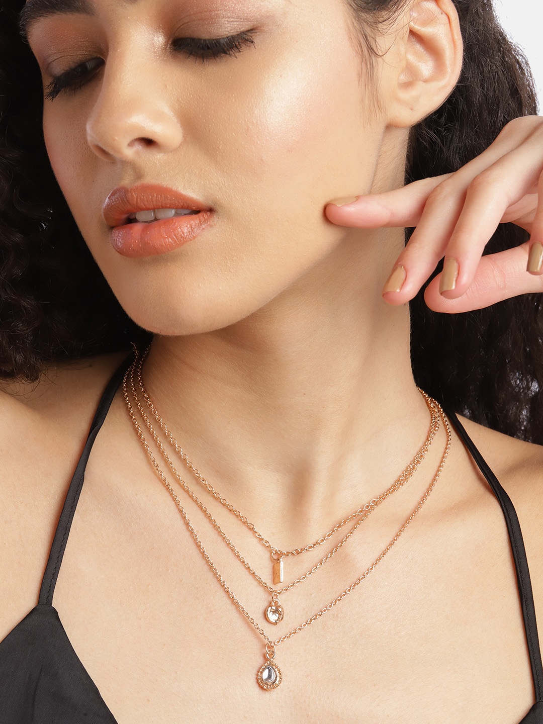 

DressBerry Set of 3 Necklaces, Rose gold