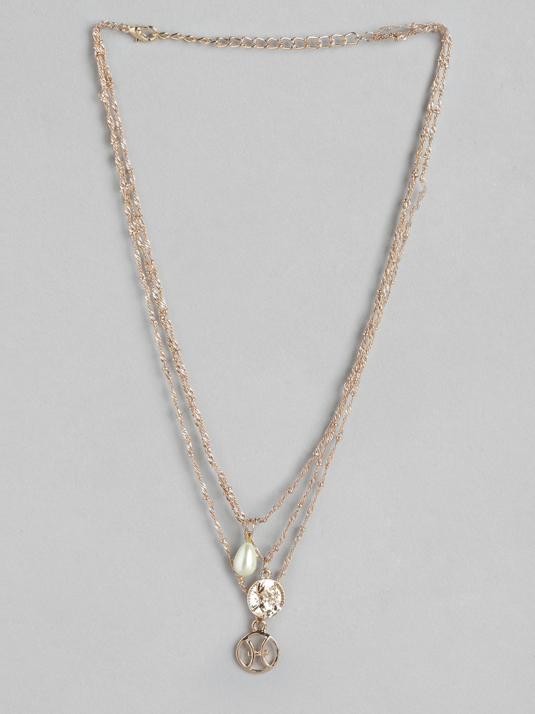

DressBerry Rose Gold-Toned Zodiac Sign Layered Necklace