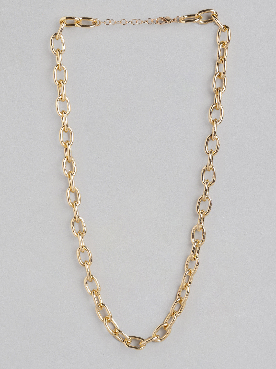 

DressBerry Gold-Toned Solid Layered Thick Chain Necklace