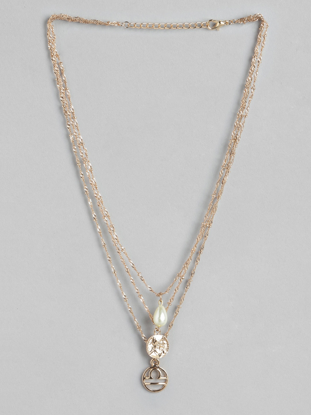 

DressBerry Rose Gold-Toned Zodiac Sign Layered Necklace