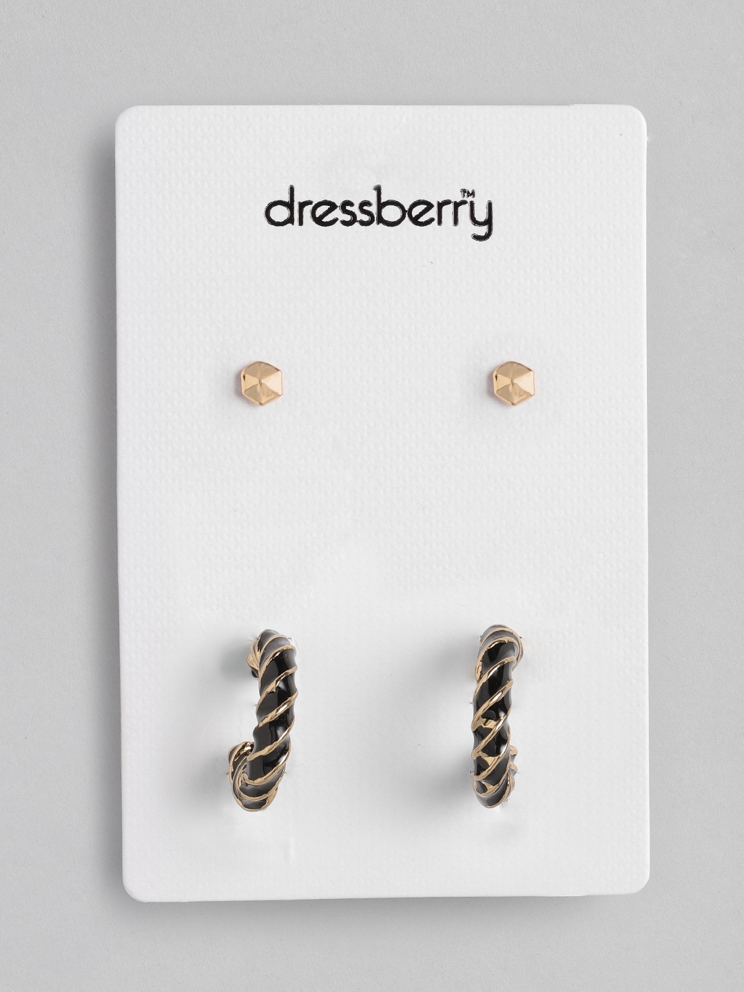 

DressBerry Set of 2 Earrings, Black
