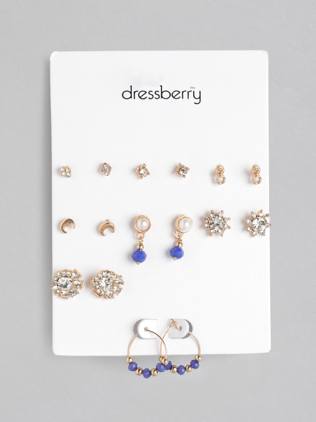 

DressBerry Set of 8 Gold-Toned Earrings