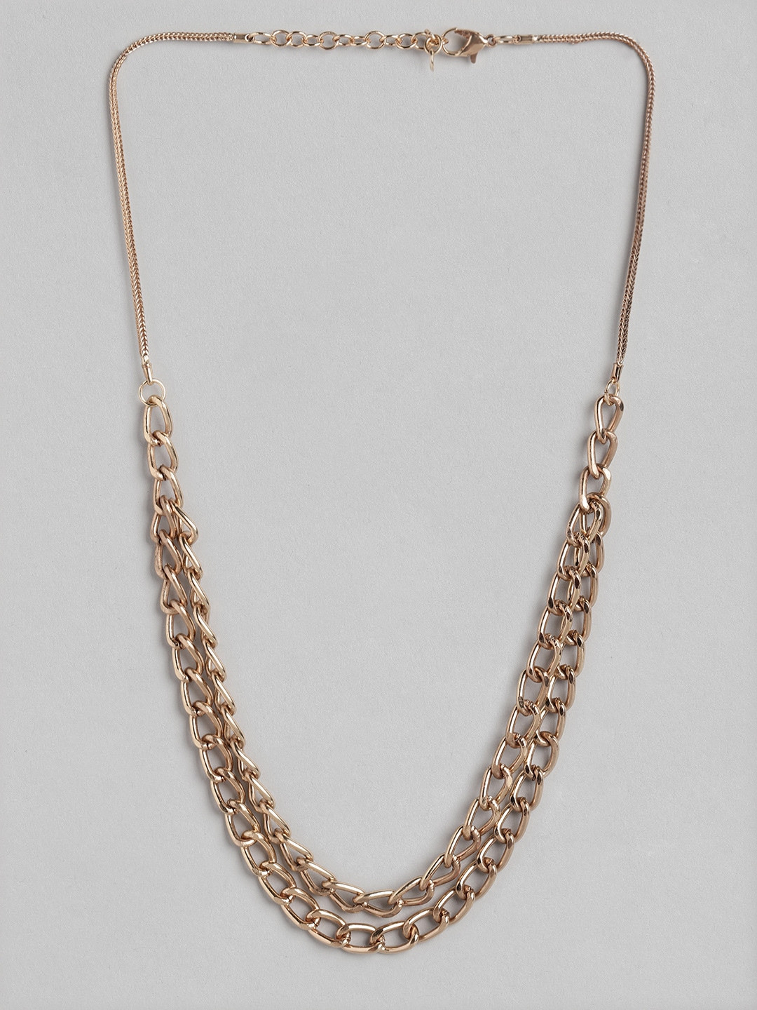 

DressBerry Rose Gold-Toned Layered Link Necklace